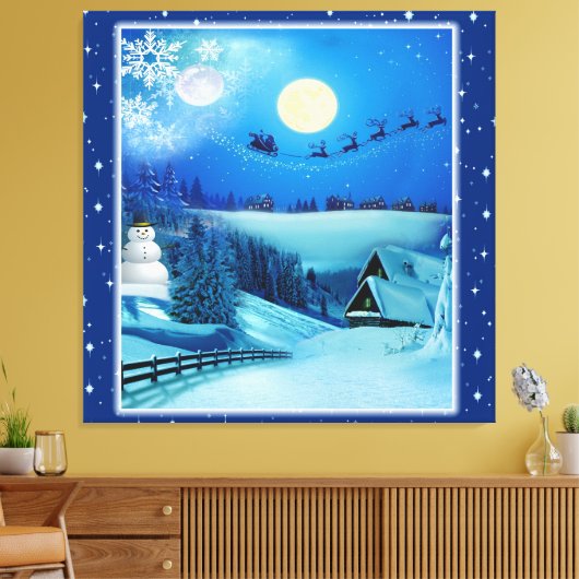 Kerstmis & Nieuwjaar van 2024 Canvas Afdruk (Insitu (Woonkamer))