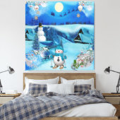 Kerstmis & Nieuwjaar van 2024 Canvas Afdruk (Insitu (Slaapkamer))