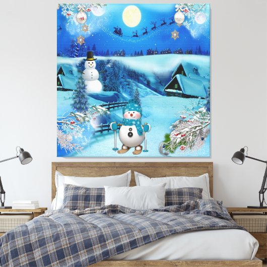 Kerstmis & Nieuwjaar van 2024 Canvas Afdruk (Insitu (Slaapkamer))