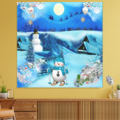 Kerstmis & Nieuwjaar van 2024 Canvas Afdruk (Insitu (Woonkamer))