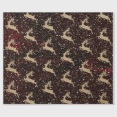 Kerstmis Nieuwjaar VIP Karton Herten Bourgonde Cadeaupapier (Vlak)