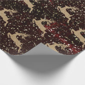 Kerstmis Nieuwjaar VIP Karton Herten Bourgonde Cadeaupapier (Hoek)