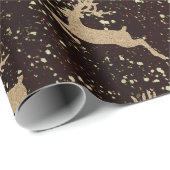 Kerstmis Nieuwjaar VIP Karton Herten Bourgonde Cadeaupapier (Rol Hoek)