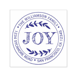 Kerstmis Nieuwjaar Vreugde Familie Ronde Retouradr Zelfinktende Stempel