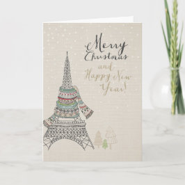 Kerstmis & Nieuwjaren in Parijs Feestdagen Kaart
