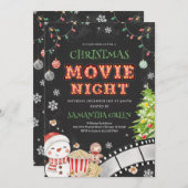 Kerstmis Night Holiday Kaart (Voorkant / Achterkant)