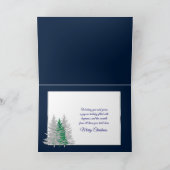 Kerstmis - Night Snow Scene & Snowman Feestdagen Kaart (Binnen)