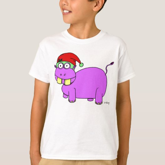 Kerstmis Nijlpaard Kinder T-shirts (Voorkant)