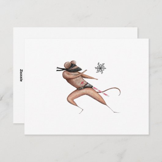 Kerstmis Ninja Mouse Feestdagenkaart (Voorkant / Achterkant)