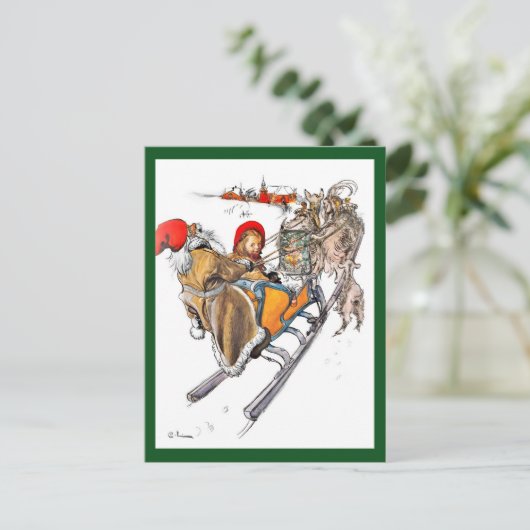 Kerstmis Nisse en Kersti Feestdagenkaart (Staand voorkant)