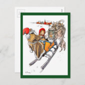 Kerstmis Nisse en Kersti Feestdagenkaart (Voorkant / Achterkant)