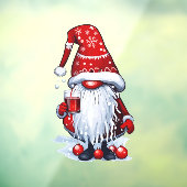 Kerstmis Nisse Kabouter Gonk met Glühwein Raamsticker (Vel 3)