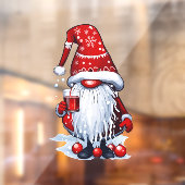 Kerstmis Nisse Kabouter Gonk met Glühwein Raamsticker (Vel 2)
