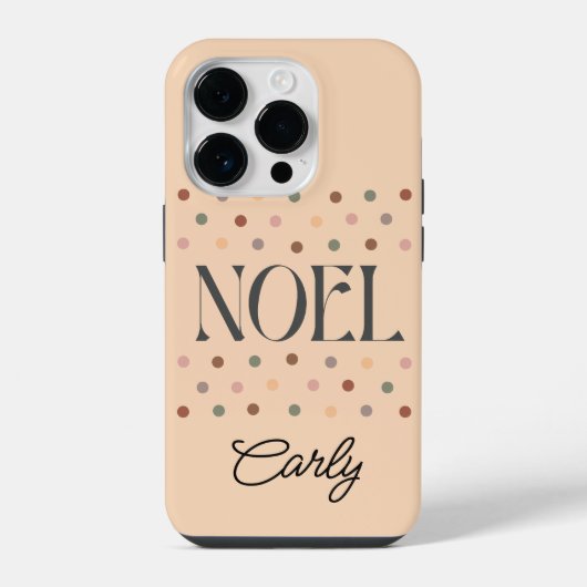 Kerstmis NOEL Boho Beige iPhone Hoesje (Achterkant)
