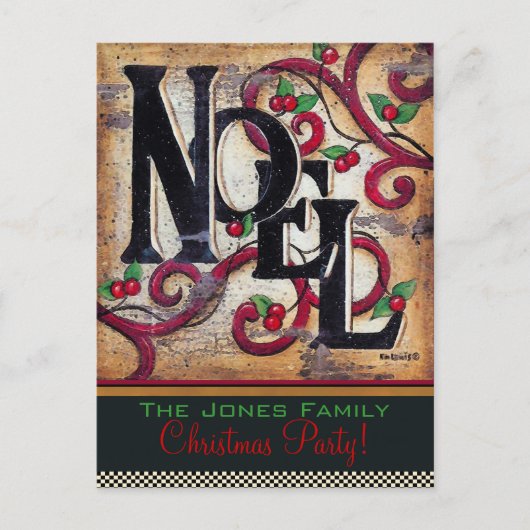 Kerstmis Noel ~ Briefkaart / Uitnodiging (Voorkant)