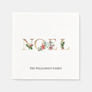 Kerstmis Noel groen bloemenfamilie Servet