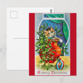 Kerstmis, Noel Kitten Briefkaart (Voorkant / Achterkant)