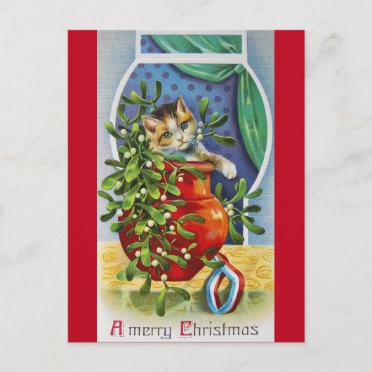 Kerstmis, Noel Kitten Briefkaart (Voorkant)
