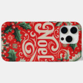 Kerstmis Noel Rood & Groen Case-Mate iPhone Case (Achterkant (horizontaal))