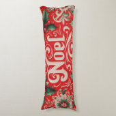 Kerstmis Noel Rood & Groen Lichaamskussen (Voorkant Verticaal)