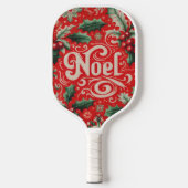 Kerstmis Noel Rood & Groen Pickleball Paddle (Voorkant)