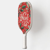 Kerstmis Noel Rood & Groen Pickleball Paddle (Links)