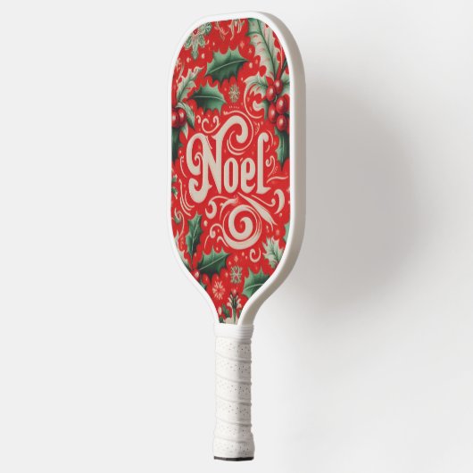 Kerstmis Noel Rood & Groen Pickleball Paddle (Links)