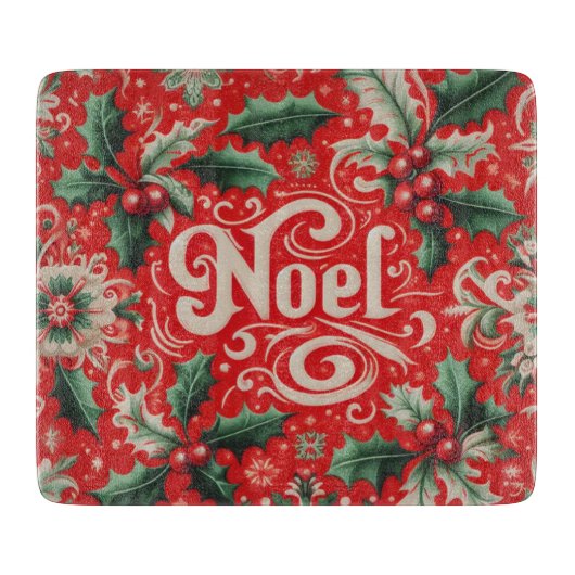 Kerstmis Noel Rood & Groen Snijplank (Voorkant)