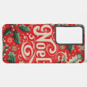 Kerstmis Noel rood & groen Telefoon Case Samsung Galaxy Hoesje (Linkerkant)