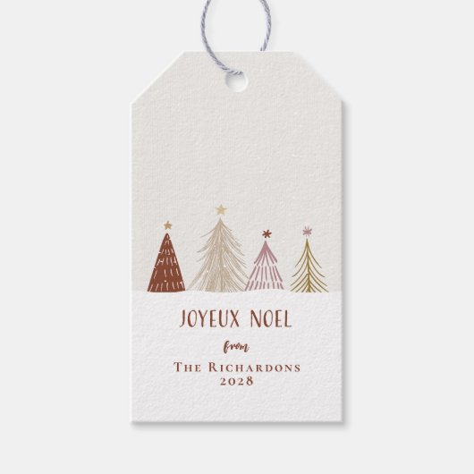 Kerstmis Noëlpakket Wijnfles Festijnelijk Cadeaulabel (Voorkant)