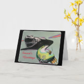 Kerstmis Noir 2021 Schilderij op een  Kaart (Gele Bloem)