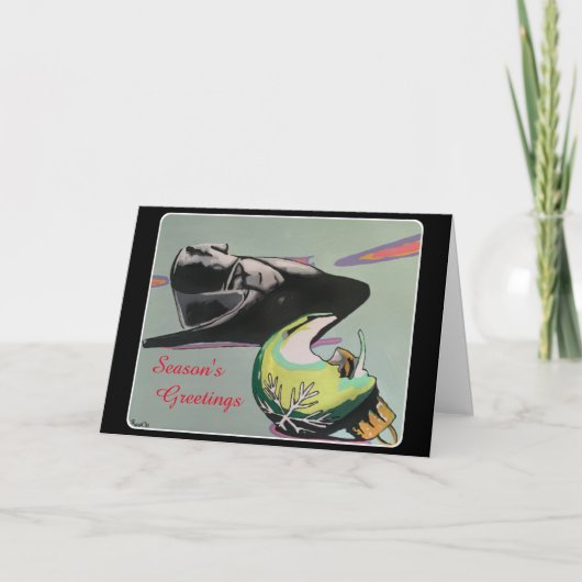 Kerstmis Noir 2021 Schilderij op een  Kaart (Voorkant)