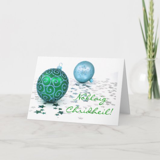 Kerstmis Nollaig Chridheil I Holiday Kaart (Voorkant)