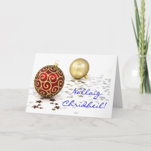 Kerstmis Nollaig Chridheil II Holiday Kaart (Voorkant)