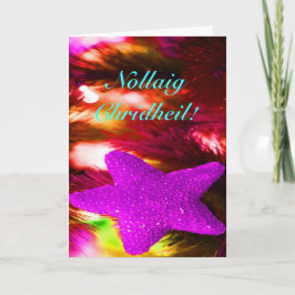 Kerstmis Nollaig Chridheil Paarse Star II Holiday Feestdagen Kaart