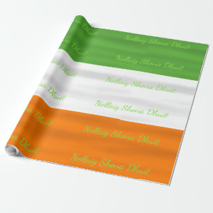 Kerstmis Nollaig Shona Dhuit Ierse vlag Ierland Cadeaupapier