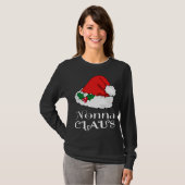 Kerstmis Nonna Claus Matching Pyjama Santa Hat X- T-shirt (Voorkant volledig)
