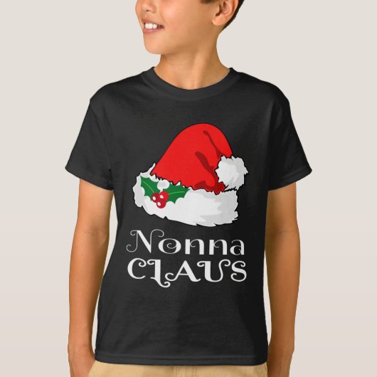 Kerstmis Nonna Claus Matching Pyjama Santa Hat X- T-shirt (Voorkant)