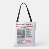 Kerstmis: Noord-Pole Times Newspaper Cute Tote Bag (Achterkant)