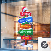 Kerstmis Noordpool Bord Raamsticker (Cafe Raam)