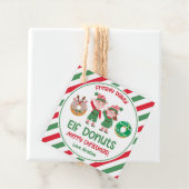 Kerstmis Noordpool Elf Donuts Gift Bedankjes Labels (In situ)