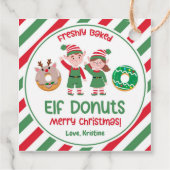 Kerstmis Noordpool Elf Donuts Gift Bedankjes Labels (Achterkant)