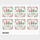Kerstmis Noordpool Elf Donuts Gift Vierkante Sticker (Vel)