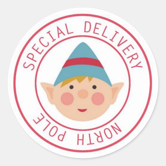 Kerstmis Noordpool Elf Santa Workshop Ronde Sticker (Voorkant)
