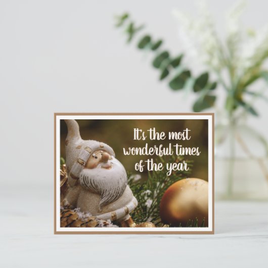 Kerstmis, noordpool, elf vakantiepostkruising briefkaart (Staand voorkant)