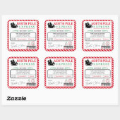 Kerstmis, Noordpool Express-adres Verzending Vierkante Sticker (Vel)
