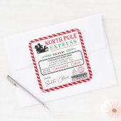 Kerstmis, Noordpool Express-adres Verzending Vierkante Sticker (Envelop)