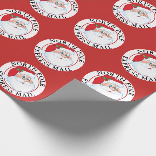 Kerstmis Noordpool Express Mail Santa Cadeaupapier (Hoek)