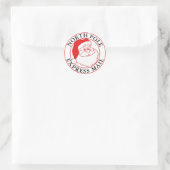 Kerstmis Noordpool Express Mail Santa Ronde Sticker (Tas)