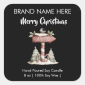 Kerstmis Noordpool Kaarslabels Vierkante Sticker (Voorkant)